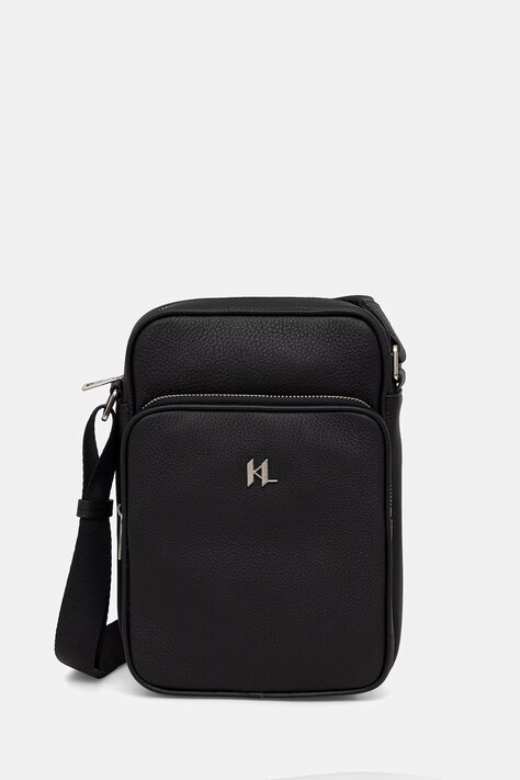 Karl Lagerfeld saszetka skórzana kolor czarny 562451.815920