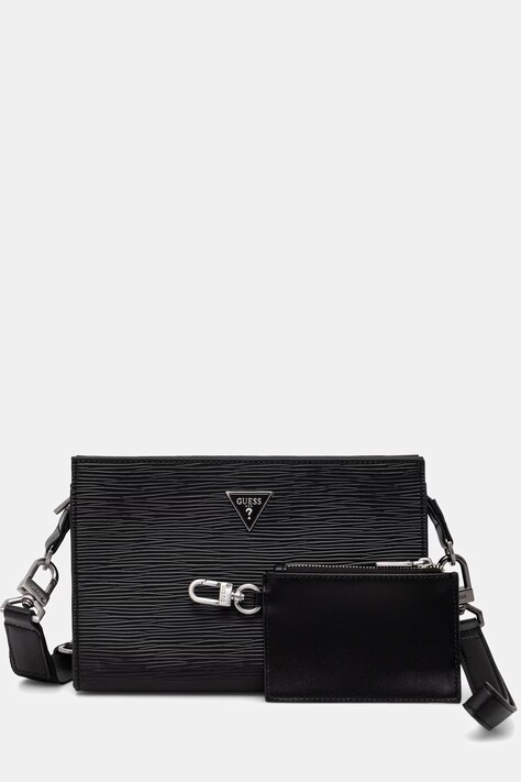 Guess saszetka na ramię męska z imitacji skóry MILANO czarna HMMIPW P6257