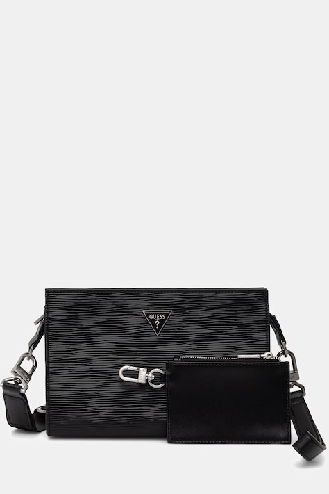 Guess saszetka na ramię męska z imitacji skóry MILANO czarna HMMIPW P6257