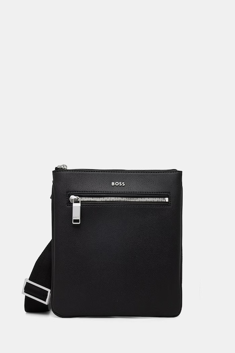 BOSS Сумка через плечо для мужчин кожаная чёрная 50558444