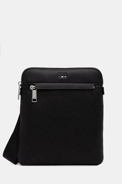 BOSS saszetka na ramię męska z imitacji skóry czarna 50563089