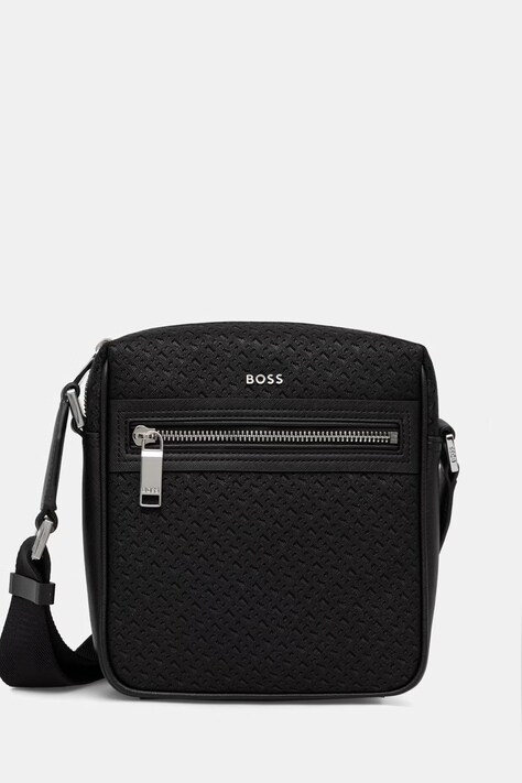 BOSS saszetka na ramię męska z imitacji skóry czarna 50563718