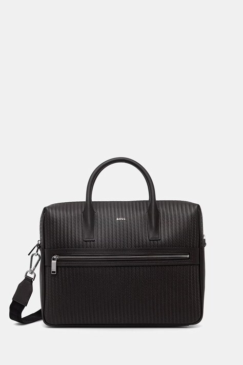 BOSS valigetta da uomo in pelle marrone 50563724
