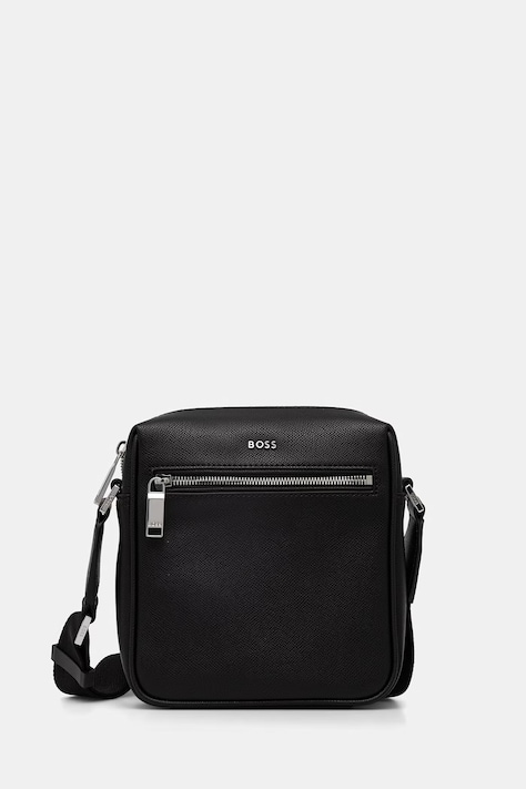 BOSS Сумка через плечо мужская кожаная чёрная 50563858