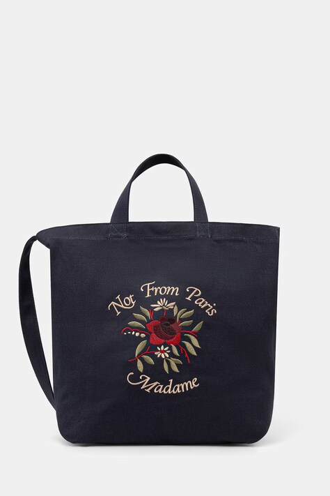 Drôle de Monsieur torba bawełniana Sac Tote Slogan Rose granatowa J.AC195.CO277.NY