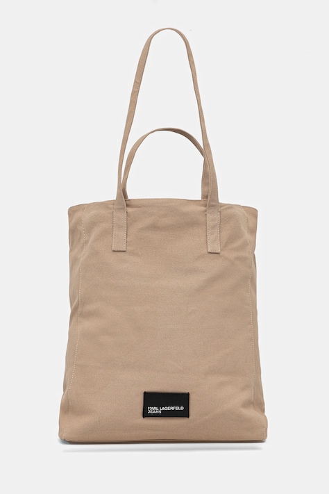 Βαμβακερή τσάντα Karl Lagerfeld Jeans χρώμα: μπεζ, B1W50001