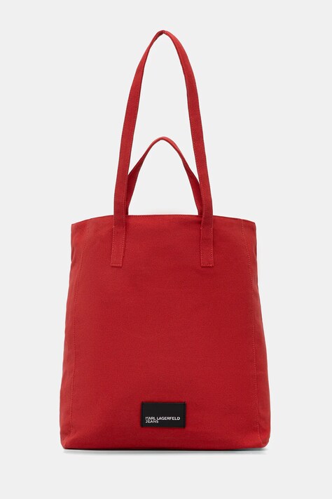 Karl Lagerfeld Jeans torba bawełniana kolor czerwony B1W50001