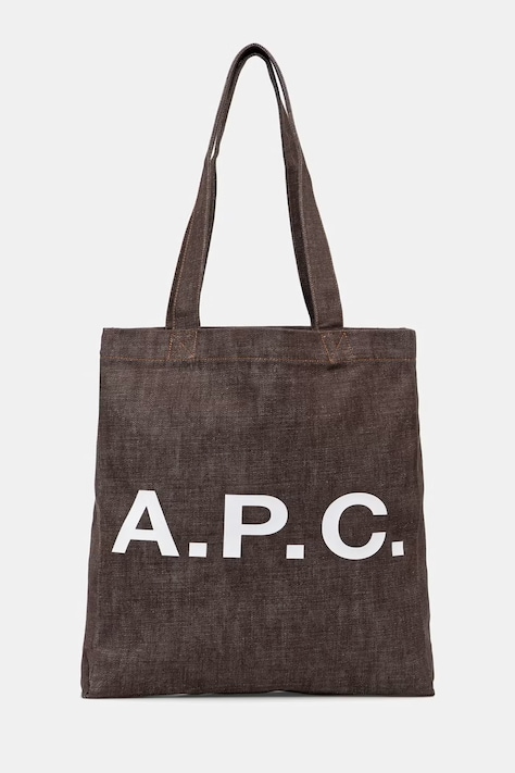A.P.C. torba bawełniana TOTE LOU brązowa COHLX.M61442