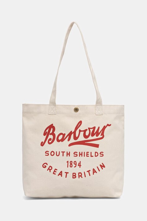 Barbour torba bawełniana Script beżowa UBA0752