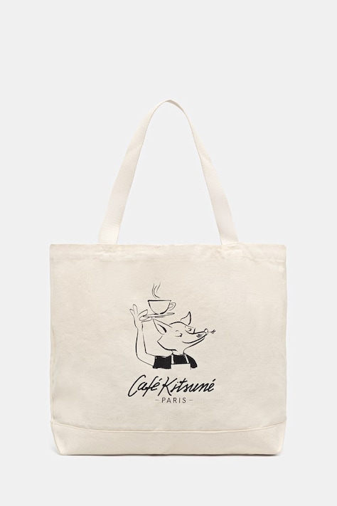 Café Kitsuné Barista Fox torba materiałowa bawełniana damska beżowa QU05120WW9042