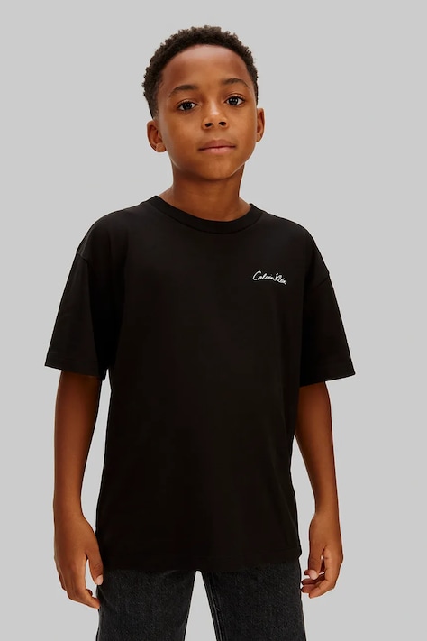 Calvin Klein Jeans tricou copii culoarea negru, uni, IB0IB02607