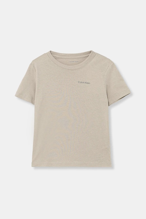 Calvin Klein Jeans tricou de bumbac pentru copii culoarea gri, cu imprimeu, IU0IU00683