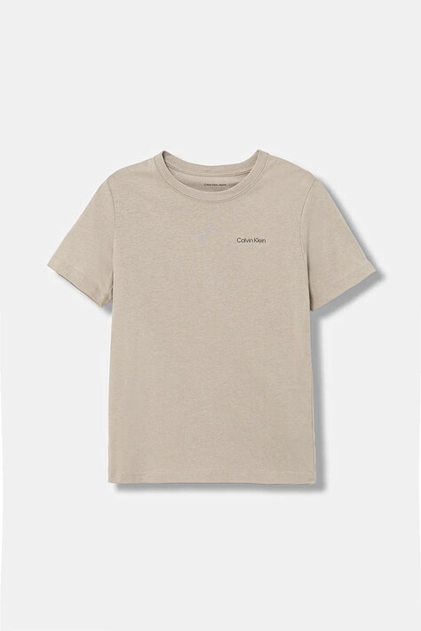 Calvin Klein Jeans t-shirt bawełniany dziecięcy kolor szary gładki IU0IU00683