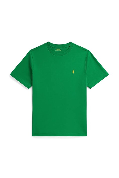 Polo Ralph Lauren t-shirt bawełniany dziecięcy kolor zielony gładki 323832904502