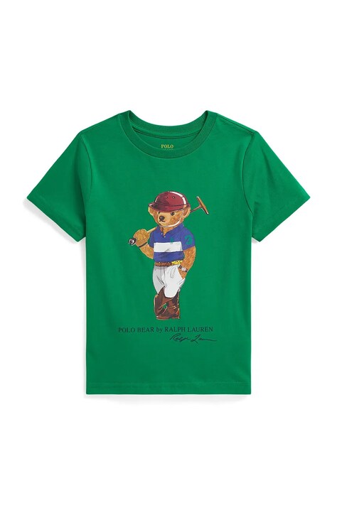 Polo Ralph Lauren t-shirt bawełniany dziecięcy kolor zielony z nadrukiem 322A96607001