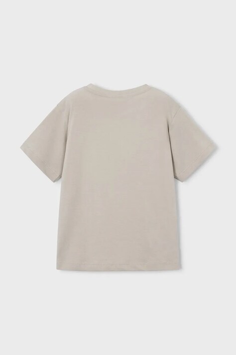 Mayoral t-shirt bawełniany dziecięcy kolor beżowy z nadrukiem 170