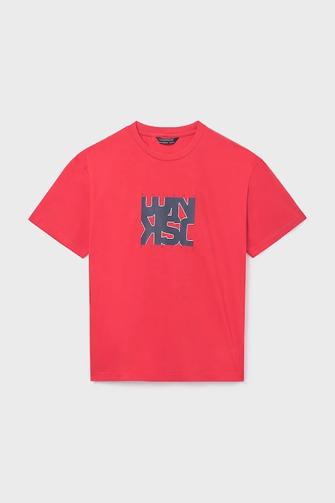 Mayoral t-shirt bawełniany dziecięcy kolor czerwony z nadrukiem 840