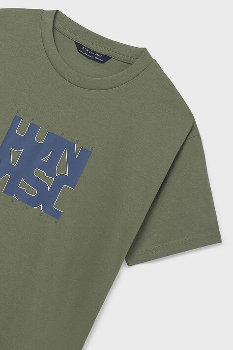 Mayoral t-shirt bawełniany dziecięcy kolor zielony z nadrukiem 840