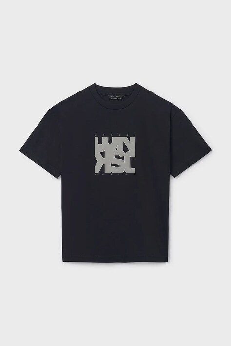 Mayoral t-shirt bawełniany dziecięcy kolor czarny z nadrukiem 840