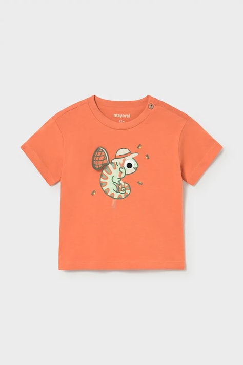 Παιδικό βαμβακερό μπλουζάκι Mayoral χρώμα: πορτοκαλί, 1004