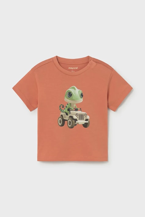 Παιδικό βαμβακερό μπλουζάκι Mayoral χρώμα: πορτοκαλί, 1008
