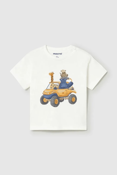 Παιδικό βαμβακερό μπλουζάκι Mayoral χρώμα: άσπρο, 1010