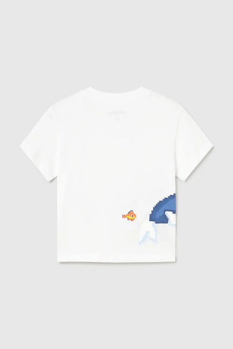 Mayoral t-shirt bawełniany dziecięcy kolor biały z nadrukiem 1013