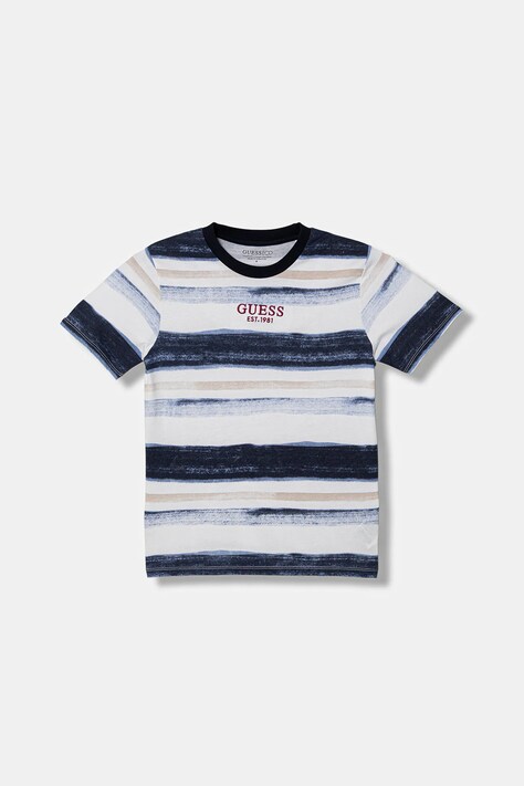 Guess t-shirt bawełniany dziecięcy kolor biały wzorzysty L6RI04 K8HM4