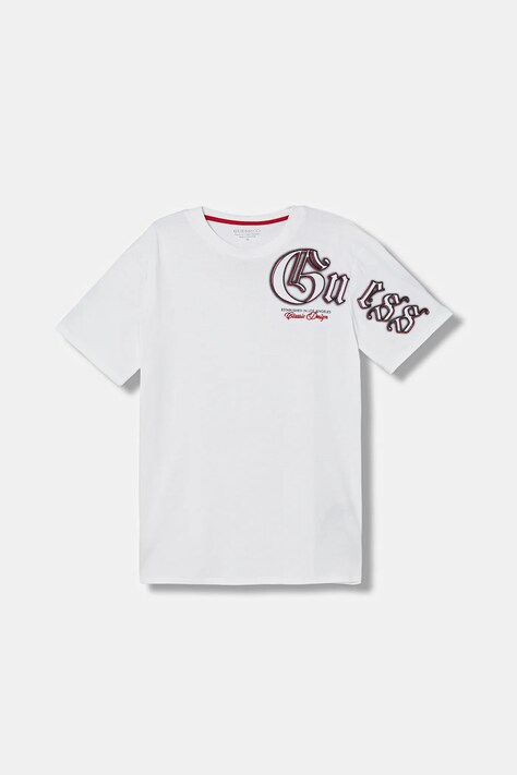 Guess t-shirt bawełniany dziecięcy kolor biały z nadrukiem L6RI12 K8HM4