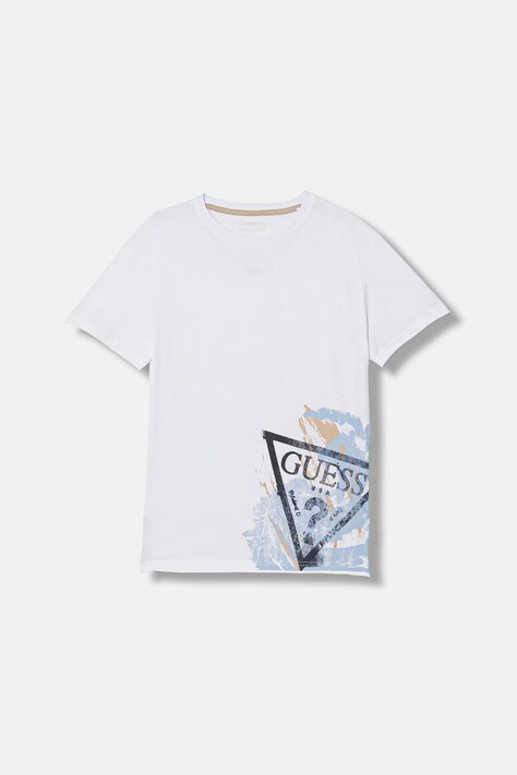 Guess t-shirt bawełniany dziecięcy kolor biały z nadrukiem L6RI14 K8HM4