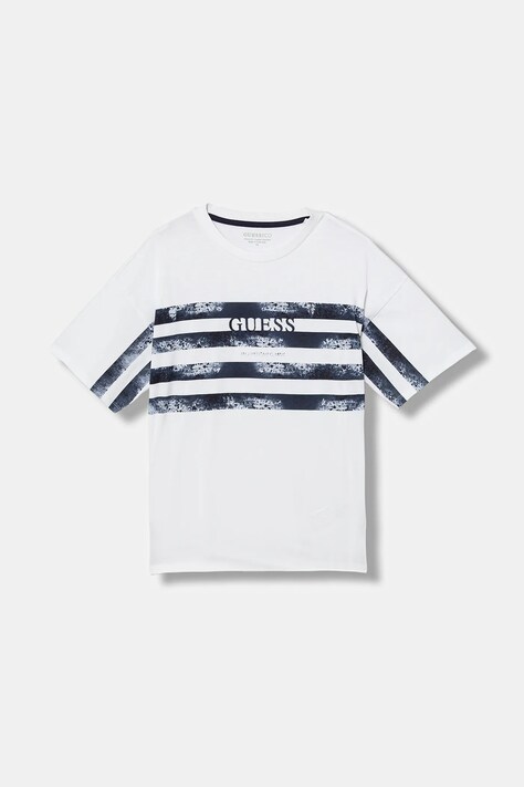 Guess t-shirt bawełniany dziecięcy kolor biały z nadrukiem L6RI16 K8HM4