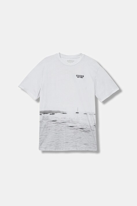 Guess t-shirt bawełniany dziecięcy kolor szary wzorzysty L6RI18 K8HM4