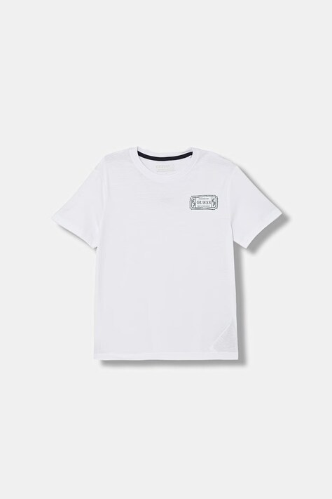 Guess t-shirt bawełniany dziecięcy kolor biały z nadrukiem L6RI20 K8HM4