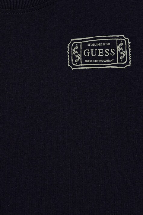 Guess t-shirt bawełniany dziecięcy kolor granatowy z nadrukiem L6RI20 K8HM4