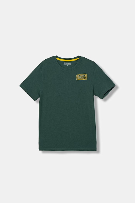 Guess t-shirt bawełniany dziecięcy kolor zielony z nadrukiem L6RI20 K8HM4