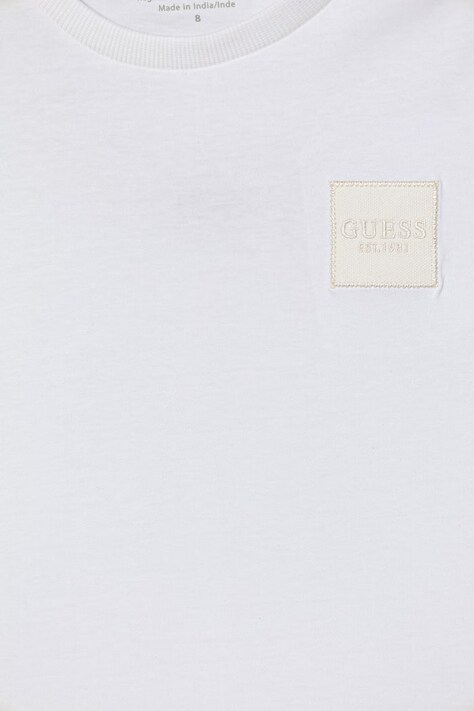 Бавовняна футболка лаунж Guess — SS26-TSB02J, білий — фото 3
