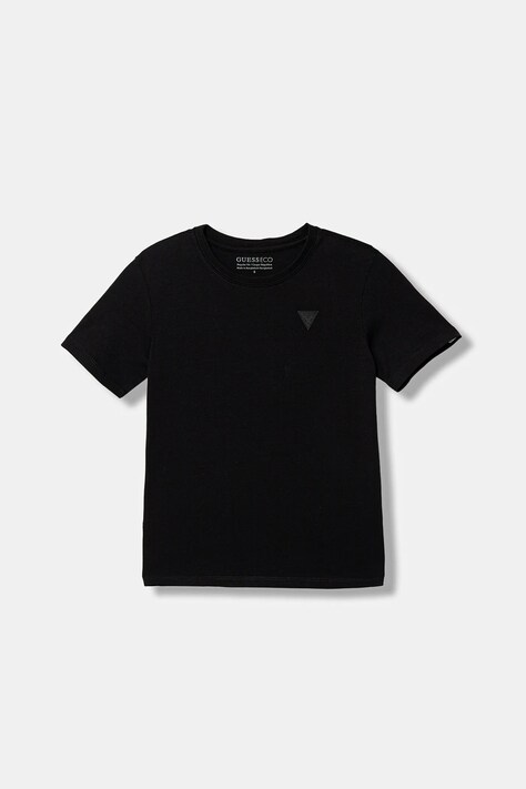 Guess t-shirt bawełniany dziecięcy kolor czarny gładki L6RI27 I3Z14