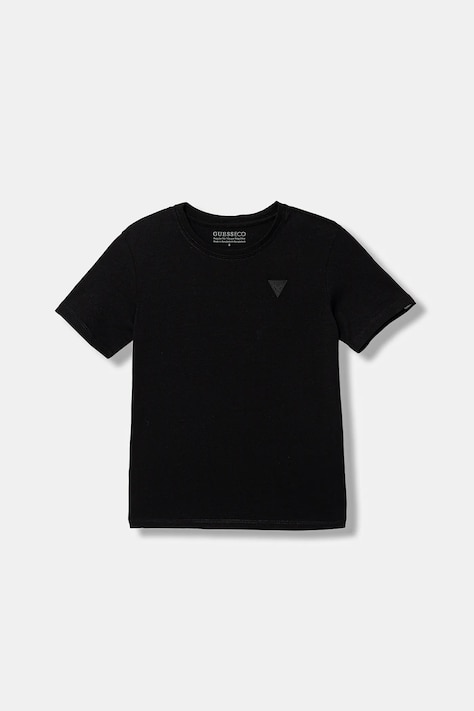 Guess t-shirt bawełniany dziecięcy kolor czarny gładki L6RI27 I3Z14