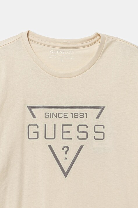 Дитяча бавовняна футболка Guess — SS26-TSB02M, бежевий — фото 3