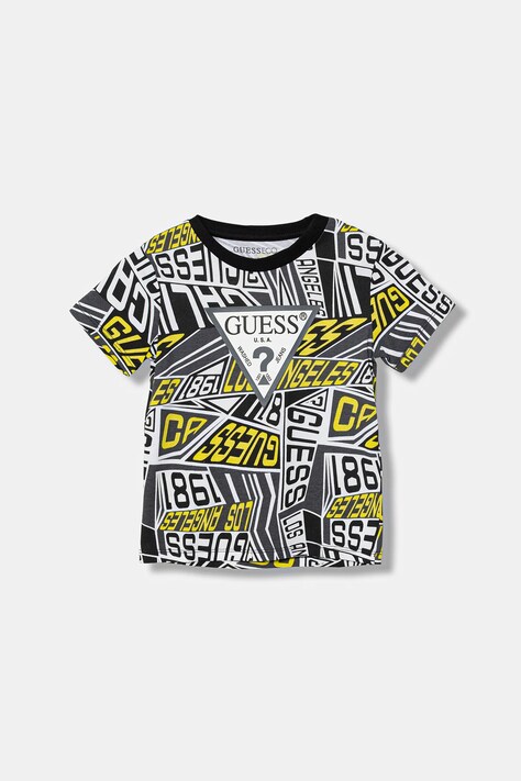 Guess t-shirt bawełniany kolor szary wzorzysty N6RI04 K8HM4