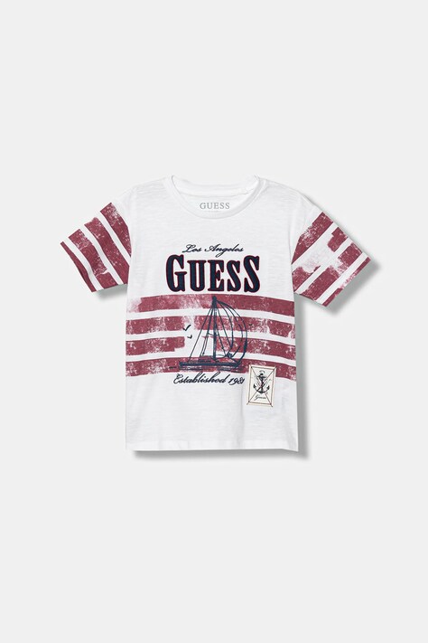 Guess t-shirt bawełniany dziecięcy kolor biały z nadrukiem N6RI15 K6XN1