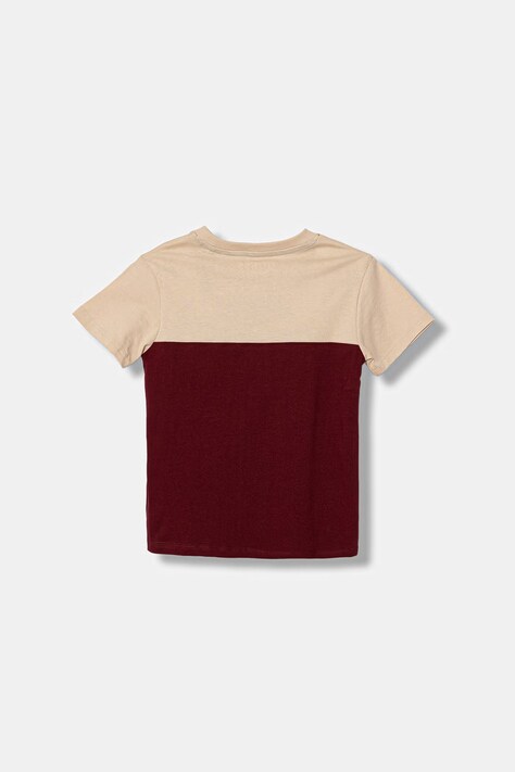 Guess t-shirt bawełniany dziecięcy kolor bordowy z aplikacją N6RI16 K8HM4