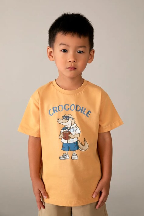 Mayoral t-shirt bawełniany dziecięcy kolor różowy z nadrukiem 3062