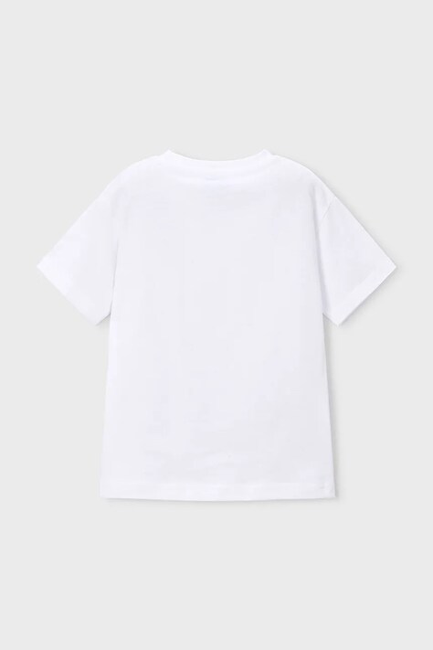 Mayoral t-shirt bawełniany dziecięcy kolor biały z nadrukiem 3064