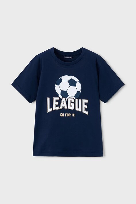 Παιδικό βαμβακερό μπλουζάκι Mayoral χρώμα: ναυτικό μπλε, 3074