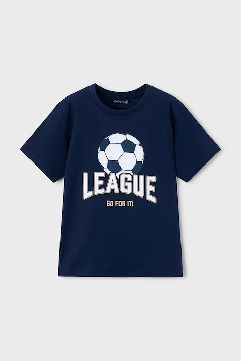 Παιδικό βαμβακερό μπλουζάκι Mayoral χρώμα: ναυτικό μπλε, 3074