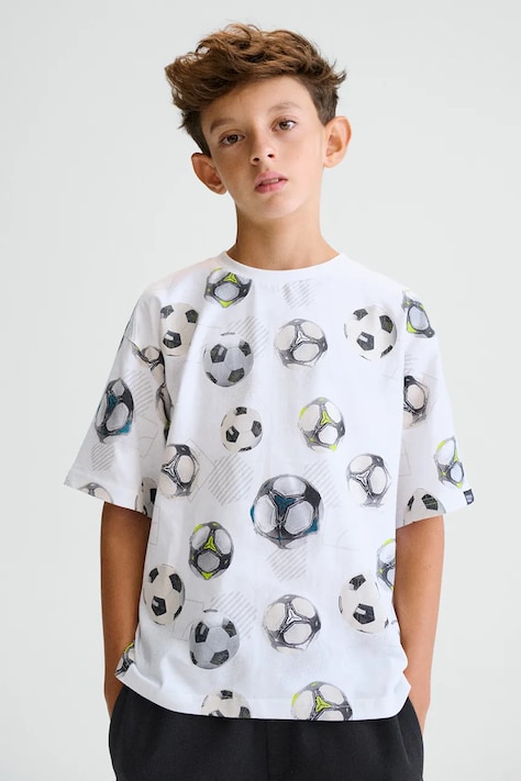 Mayoral tricou de bumbac pentru copii culoarea alb, cu imprimeu, 6038