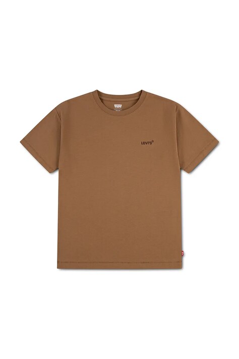 Levi's T-shirt dziecięcy z bawełną RED TAB VINTAGE TEE brązowy 9EP595