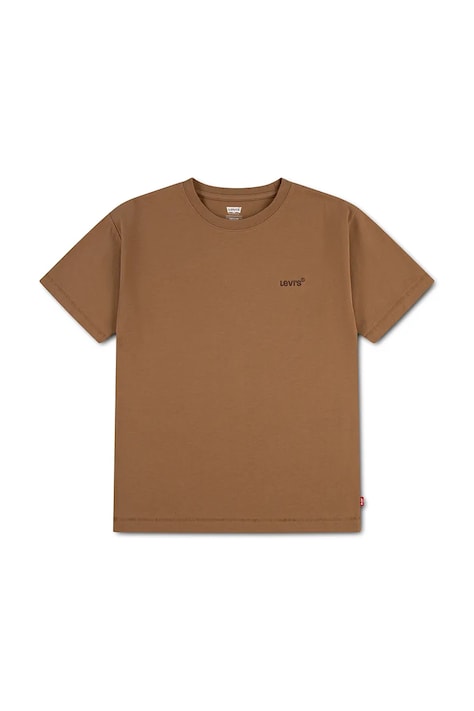 Levi's T-shirt dziecięcy z bawełną RED TAB VINTAGE TEE brązowy 9EP595