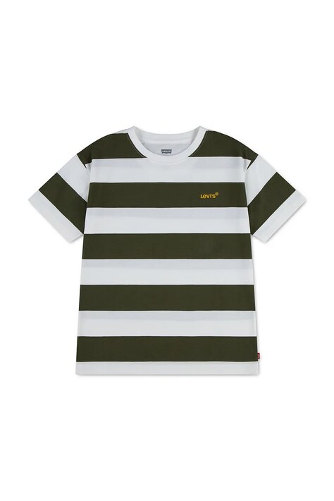 Levi's T-shirt dziecięcy z bawełną BIG STRIPE TEE zielony 8EP864